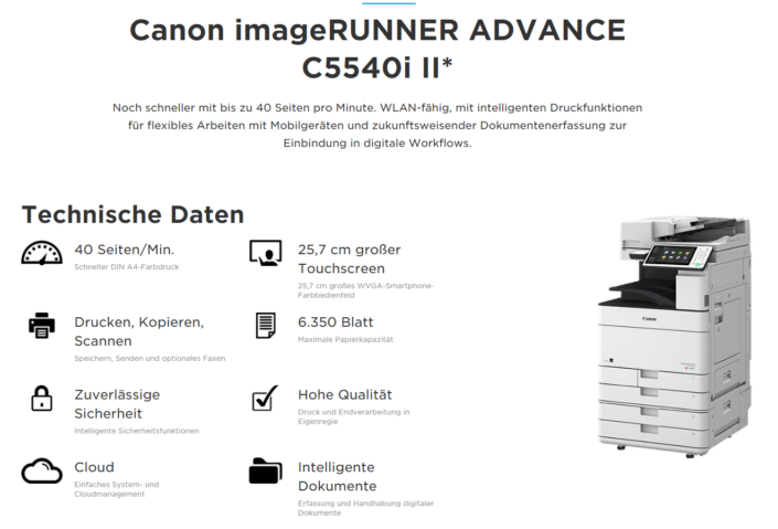 Canon iR ADVANCE C5540i Übersicht