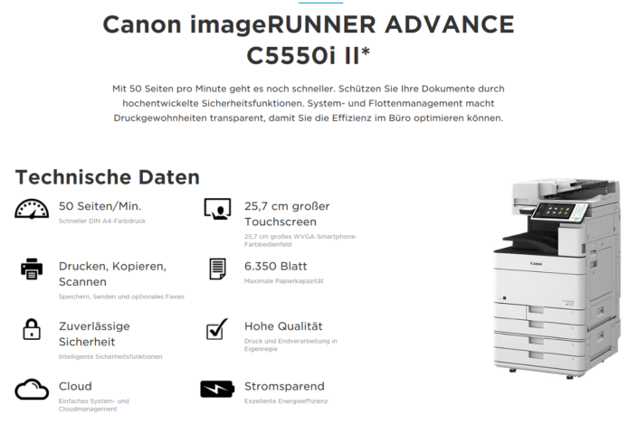 Canon iR ADVANCE C5550i Übersicht