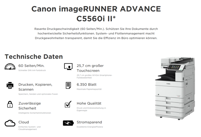 Canon iR ADVANCE C5560i Übersicht